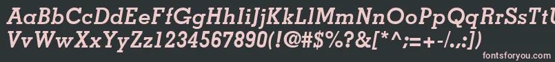 MemphisLtBoldItalic Font – Pink Fonts on Black Background
