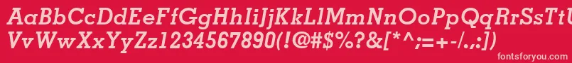 MemphisLtBoldItalic-fontti – vaaleanpunaiset fontit punaisella taustalla