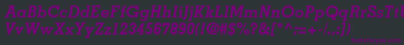 Шрифт MemphisLtBoldItalic – фиолетовые шрифты на чёрном фоне