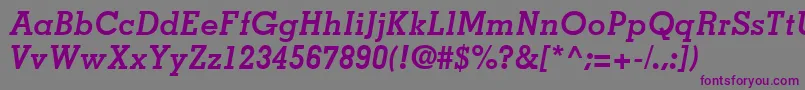 Шрифт MemphisLtBoldItalic – фиолетовые шрифты на сером фоне