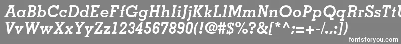 Шрифт MemphisLtBoldItalic – белые шрифты на сером фоне