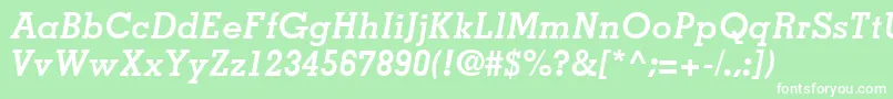 MemphisLtBoldItalic Font – White Fonts on Green Background