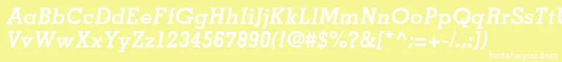 MemphisLtBoldItalic Font – White Fonts on Yellow Background
