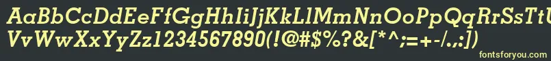 MemphisLtBoldItalic Font – Yellow Fonts on Black Background