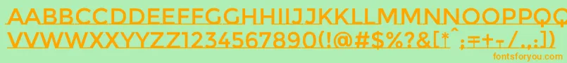 MontserratsubrayadaRegular Font – Orange Fonts on Green Background