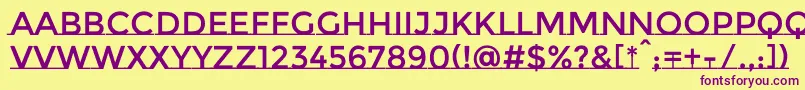 Czcionka MontserratsubrayadaRegular – fioletowe czcionki na żółtym tle