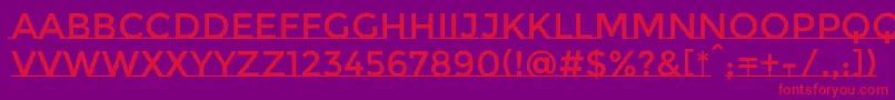 フォントMontserratsubrayadaRegular – 紫の背景に赤い文字