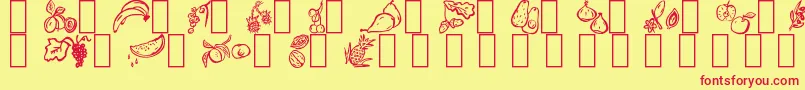 フォントParadis – 赤い文字の黄色い背景