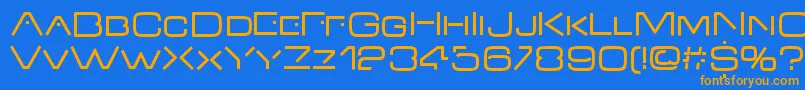 VdubRegular-fontti – oranssit fontit sinisellä taustalla