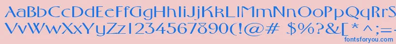 FosterexpandedRegular Font – Blue Fonts on Pink Background