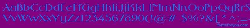 FosterexpandedRegular Font – Blue Fonts on Purple Background