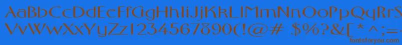 Czcionka FosterexpandedRegular – brązowe czcionki na niebieskim tle