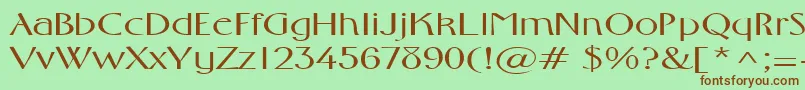 FosterexpandedRegular Font – Brown Fonts on Green Background