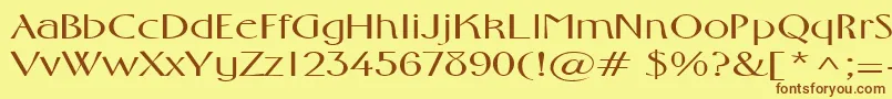 FosterexpandedRegular Font – Brown Fonts on Yellow Background