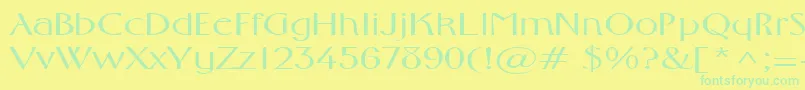 FosterexpandedRegular Font – Green Fonts on Yellow Background
