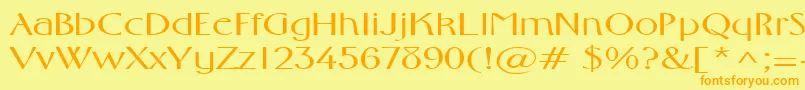 FosterexpandedRegular Font – Orange Fonts on Yellow Background