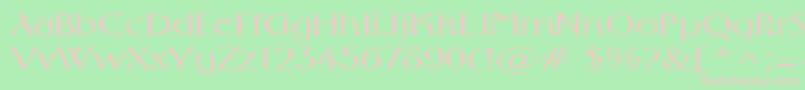 フォントFosterexpandedRegular – 緑の背景にピンクのフォント