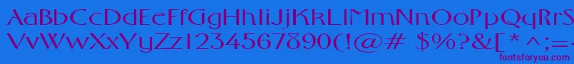 FosterexpandedRegular Font – Purple Fonts on Blue Background