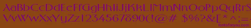 FosterexpandedRegular Font – Purple Fonts on Brown Background