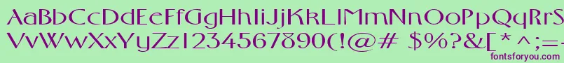 FosterexpandedRegular Font – Purple Fonts on Green Background