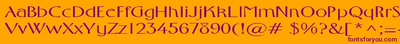 FosterexpandedRegular Font – Purple Fonts on Orange Background