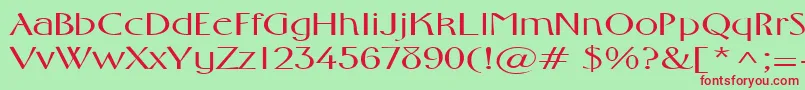 FosterexpandedRegular Font – Red Fonts on Green Background