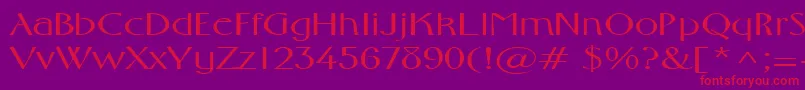 FosterexpandedRegular Font – Red Fonts on Purple Background