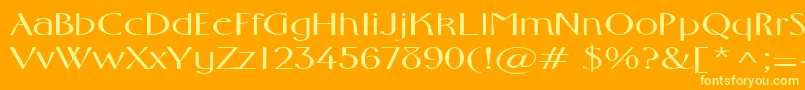 FosterexpandedRegular Font – Yellow Fonts on Orange Background
