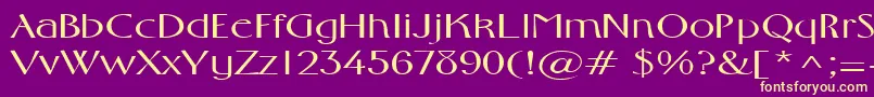 Więcej informacji o czcionce FosterexpandedRegular Czcionka FosterexpandedRegular – żółte czcionki na fioletowym tle