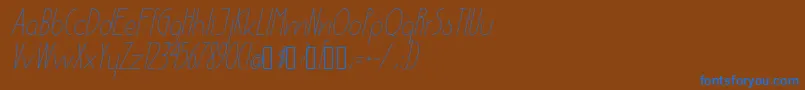 フォントEnsureMediumItalic – 茶色の背景に青い文字
