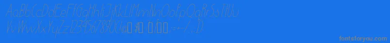 EnsureMediumItalic-Schriftart – Graue Schriften auf blauem Hintergrund