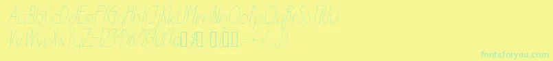 Czcionka EnsureMediumItalic – zielone czcionki na żółtym tle