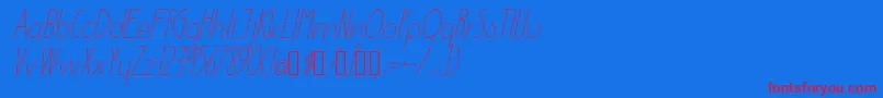 EnsureMediumItalic-Schriftart – Rote Schriften auf blauem Hintergrund