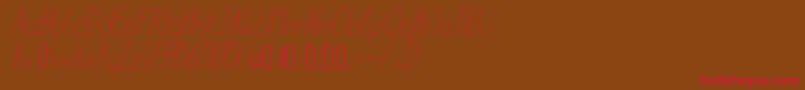 EnsureMediumItalic-Schriftart – Rote Schriften auf braunem Hintergrund