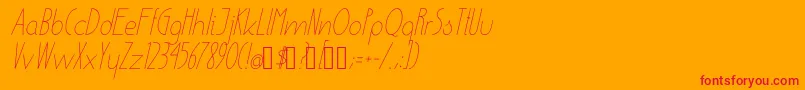 Czcionka EnsureMediumItalic – czerwone czcionki na pomarańczowym tle