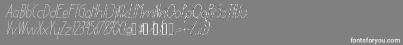 EnsureMediumItalic-Schriftart – Weiße Schriften auf grauem Hintergrund