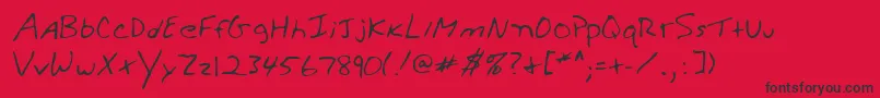 Lehn279 Font – Black Fonts on Red Background