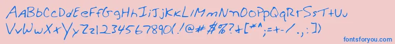 フォントLehn279 – ピンクの背景に青い文字