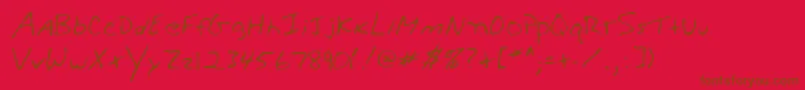 Lehn279-fontti – ruskeat fontit punaisella taustalla