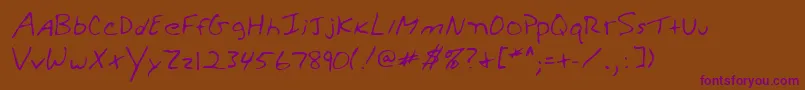 Lehn279 Font – Purple Fonts on Brown Background
