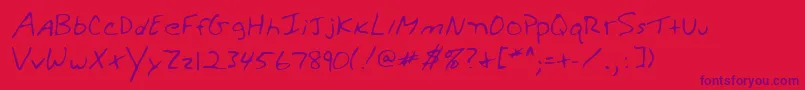 Lehn279 Font – Purple Fonts on Red Background