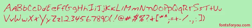 Lehn279 Font – Red Fonts on Green Background