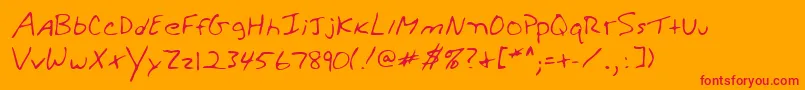 Lehn279 Font – Red Fonts on Orange Background