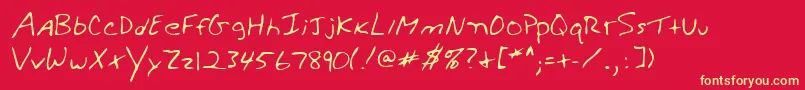 Lehn279 Font – Yellow Fonts on Red Background