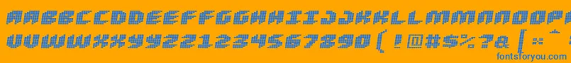 Loudnoiseskew Font – Blue Fonts on Orange Background