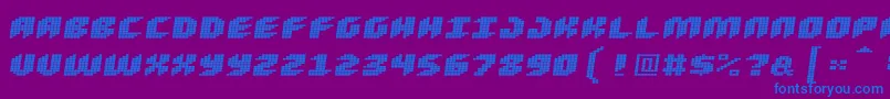 Loudnoiseskew Font – Blue Fonts on Purple Background