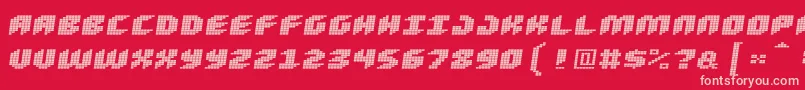 Loudnoiseskew Font – Pink Fonts on Red Background