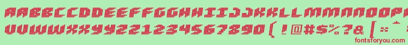 Loudnoiseskew Font – Red Fonts on Green Background