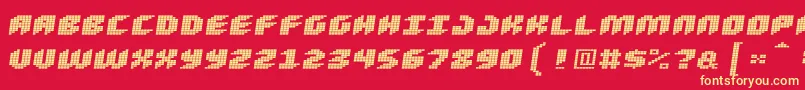 Loudnoiseskew Font – Yellow Fonts on Red Background