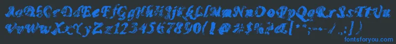 Monomadness Font – Blue Fonts on Black Background